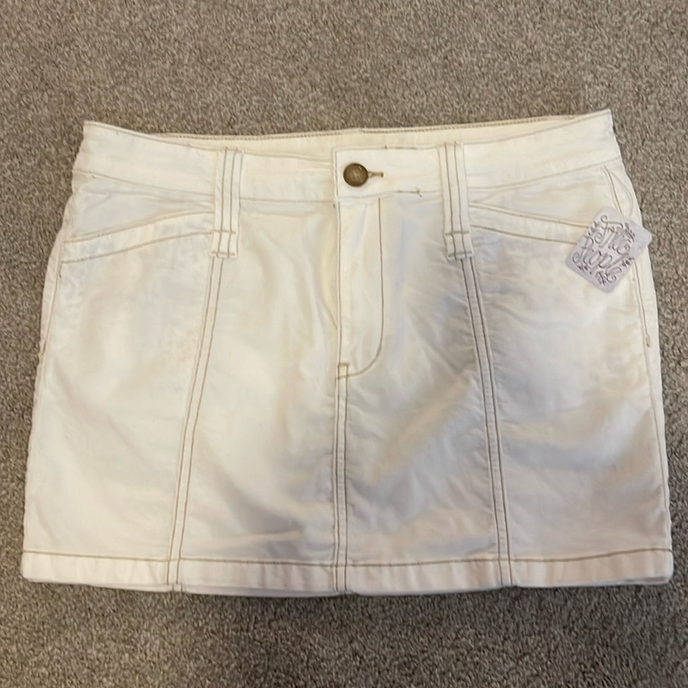 Free People white mini cord skirt